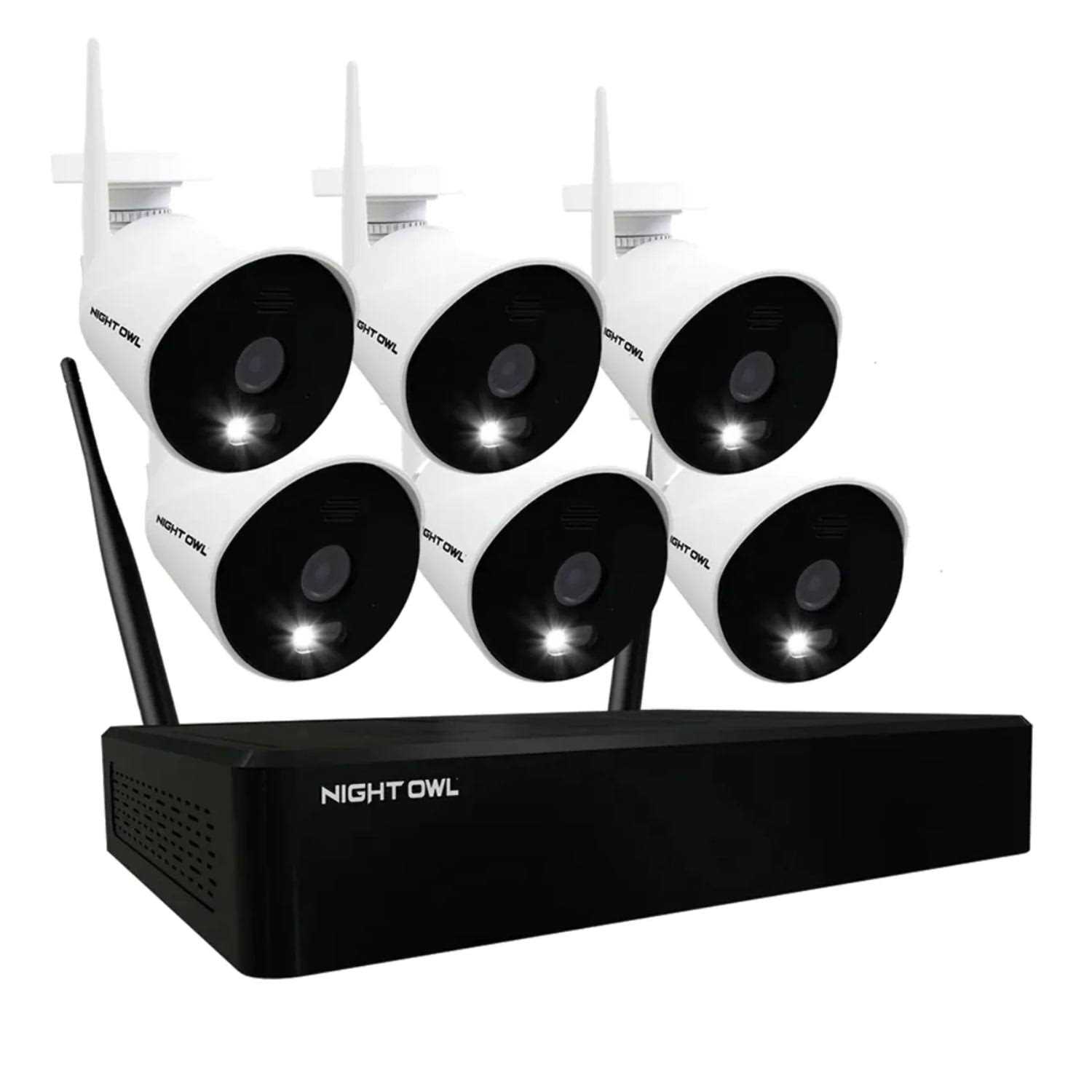 WNIP21L-6-B 10 Channel 1080p Wi-Fi NVR with 1TB Hard Drive and 6 Wi-Fi IP 1080p HD Spotlight Cameras with 2-Way Audio