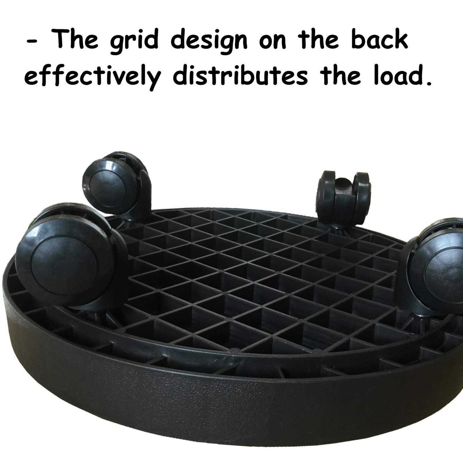 WanderingDonkey 2 Pack of 11 Inch Heavy Duty Plant Caddy with Wheels,Rolling Plant Stand Pot Trolley,Wheeled Planter Saucer Tray,Potted Flower Mover Dolly w