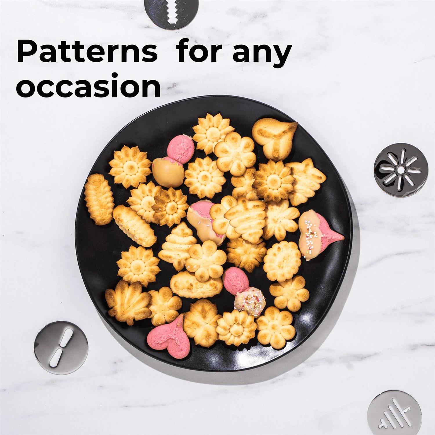 14-piece Cookie Press Set Stainless Steel Disks & Storage Case