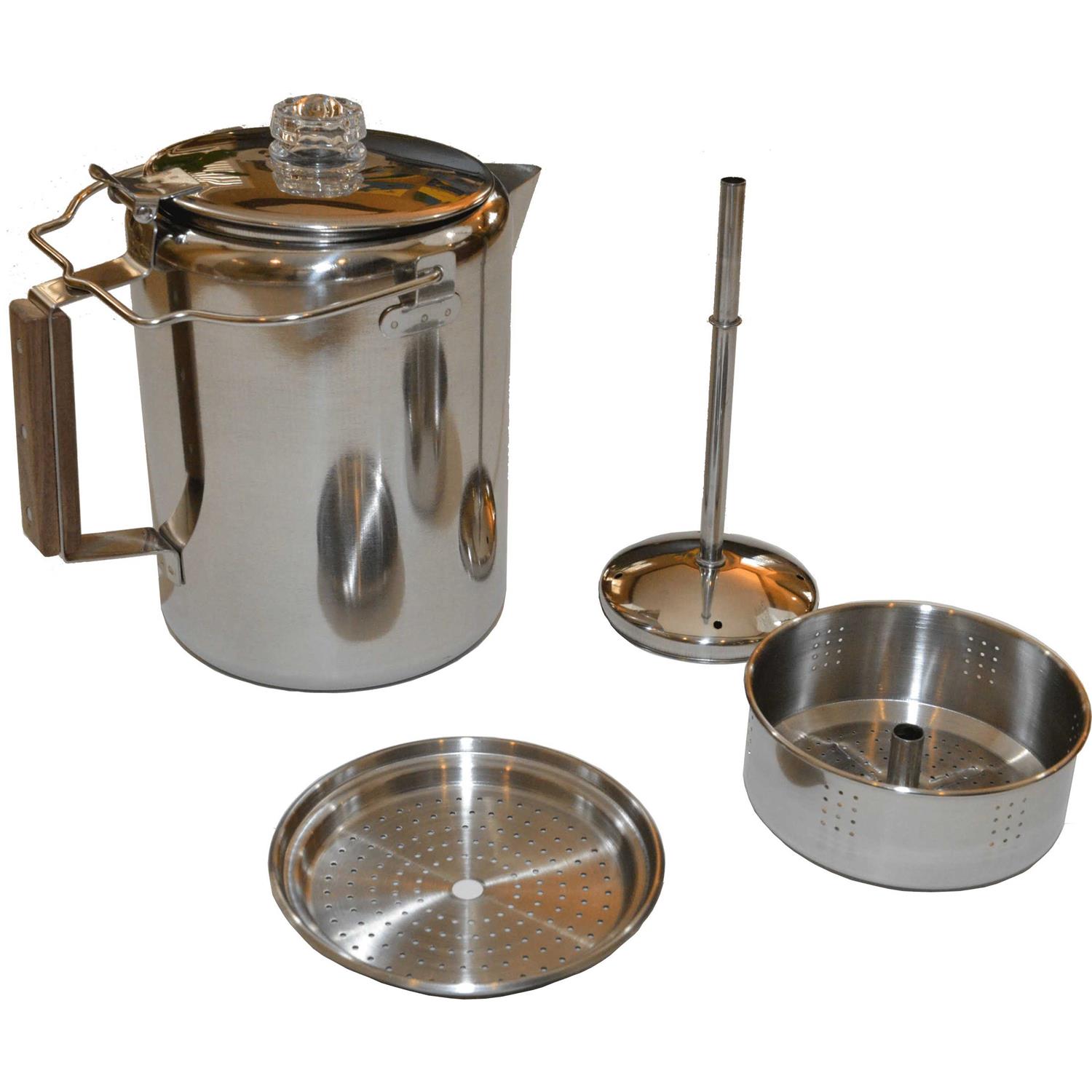 Ozark 12 Cup Trail Stainless Steel Percolator