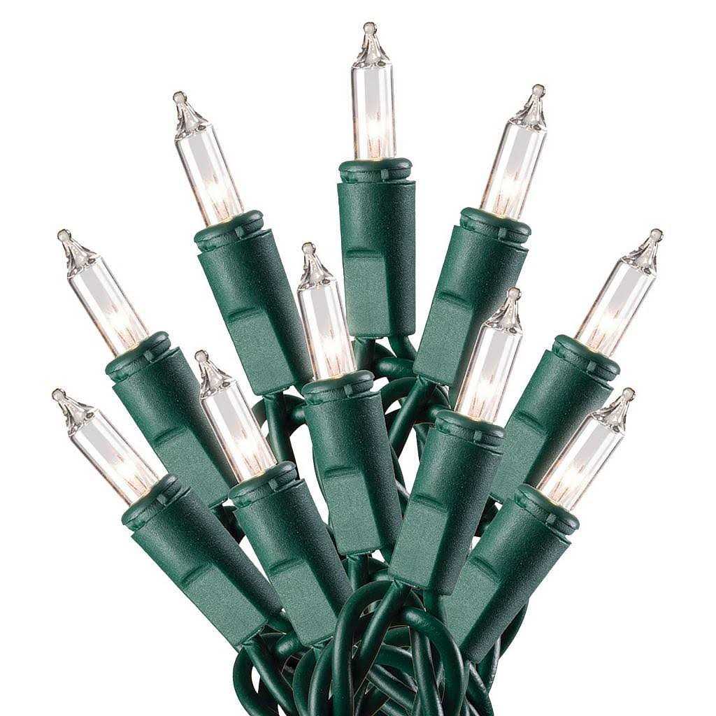 Dobar Holiday Essentials Ultra-Brite Clear White Lights With Green Wire