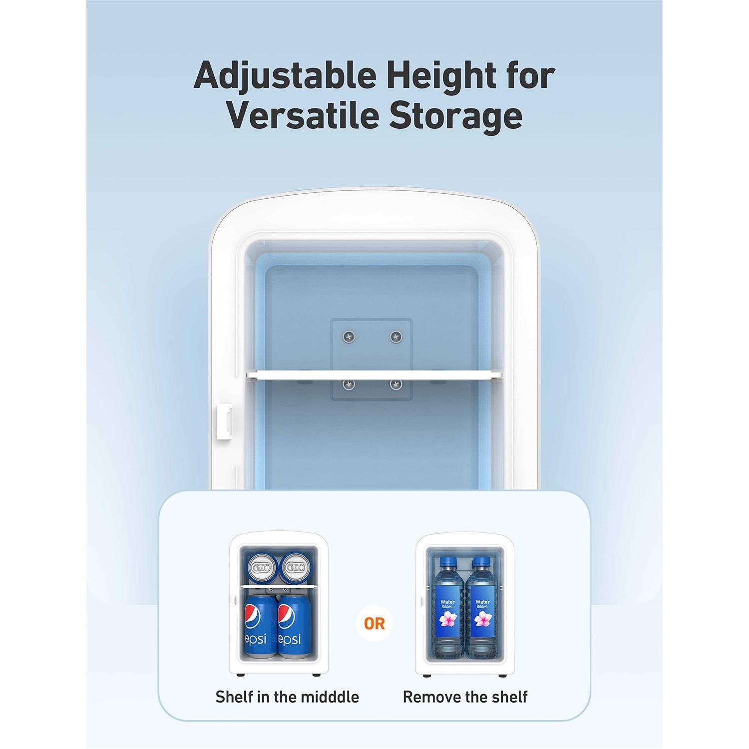 AstroAI Mini Fridge 4 Liter/6 Can AC/DC Portable Thermoelectric Cooler and Warmer for Skincare