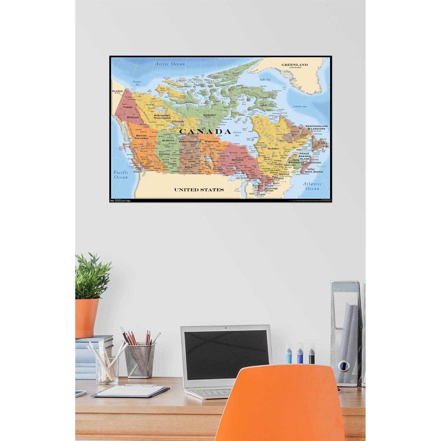 Trends International Map Canada Poster