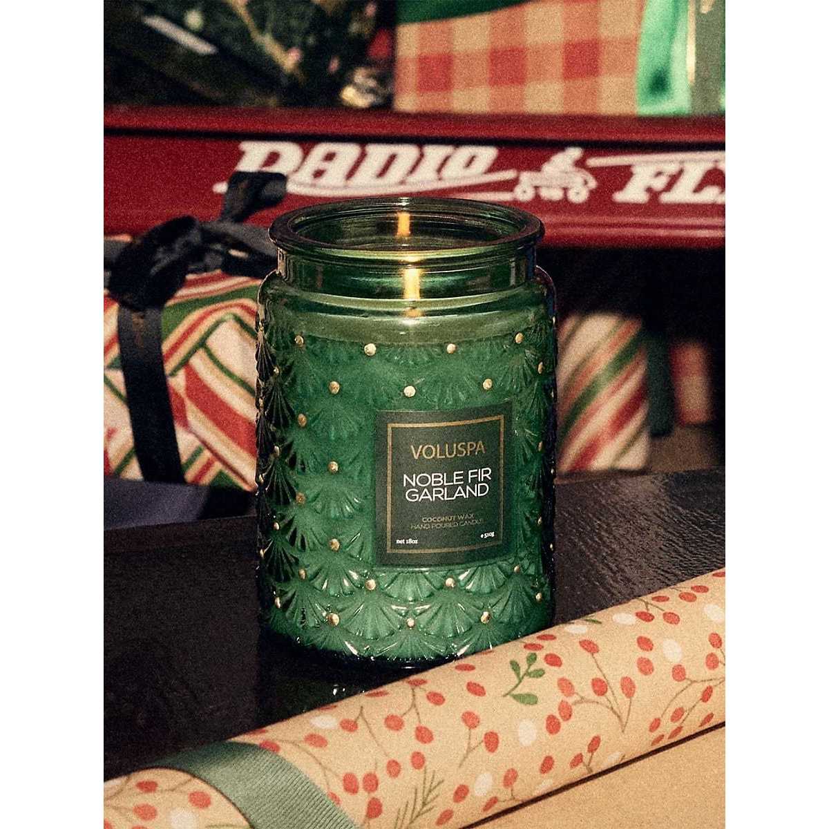 Voluspa Noble Fir Garland Large Jar Candle