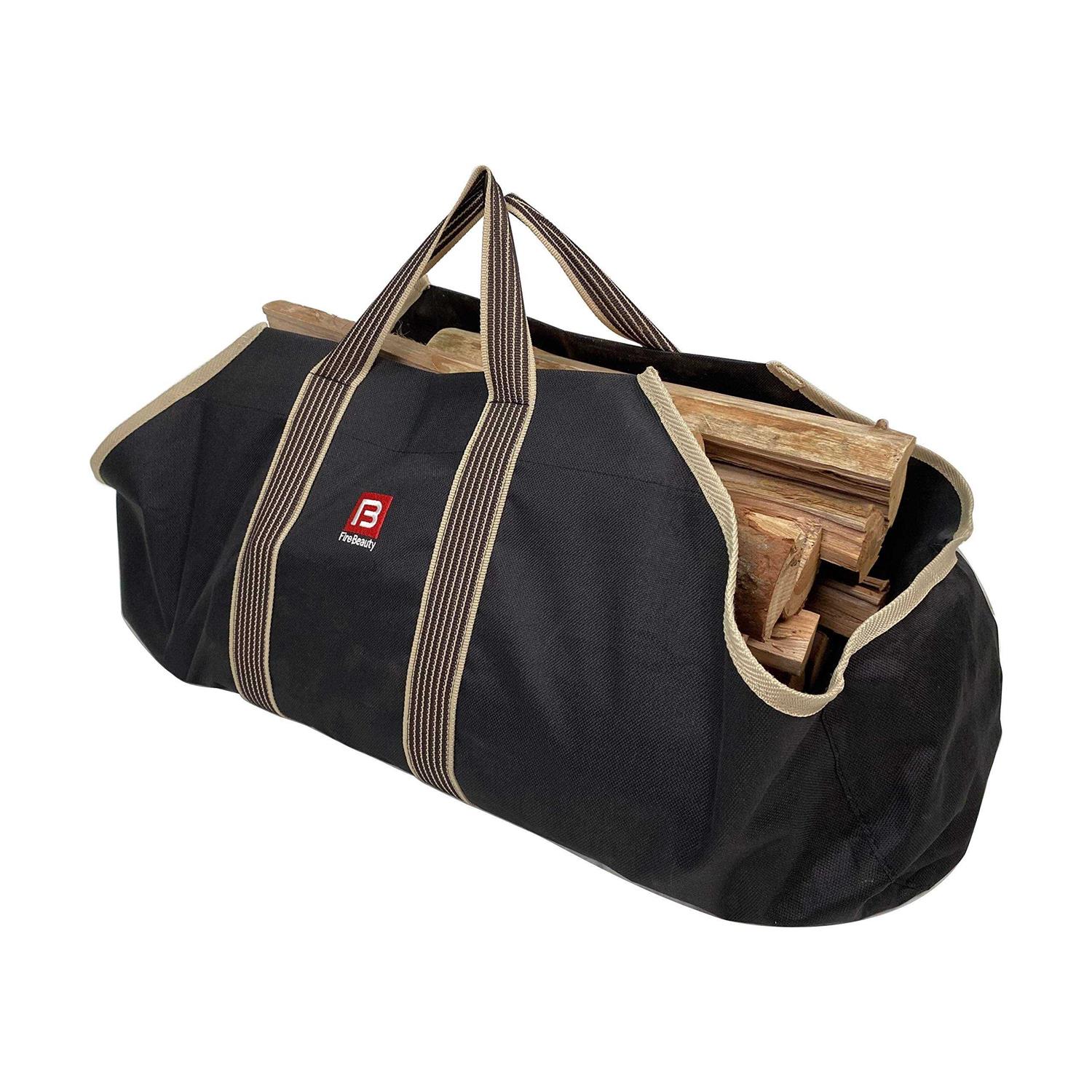 Fire Beauty Large Canvas Log Tote Bag Firewood Log Carrier