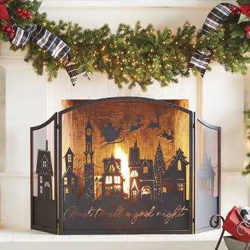 Raz Imports 2021 48-inch And to All A Good Night Fireplace Screen