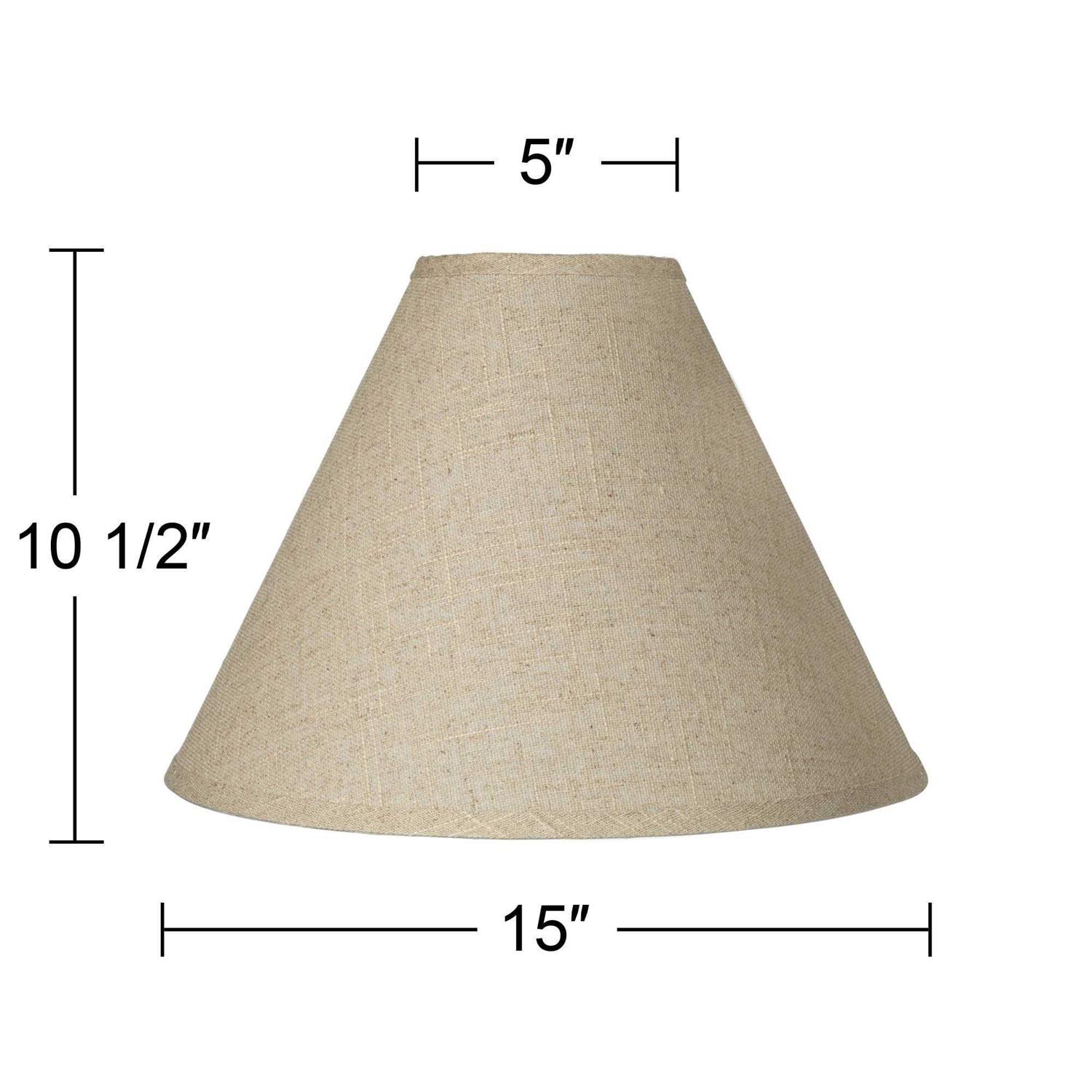 Springcrest Set of 2 Empire Lamp Shades Fine Burlap Top x Bottom x Spider Replacement Harp Finial Fitting