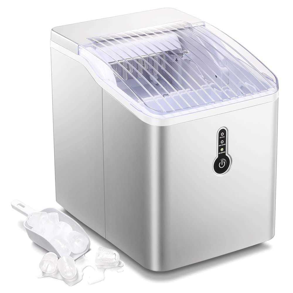 Joy Pebble Ice Maker Countertop Efficient Ice Maker Machine 26Lbs/24Hrs 9 Cubes Ready in 8 Mins