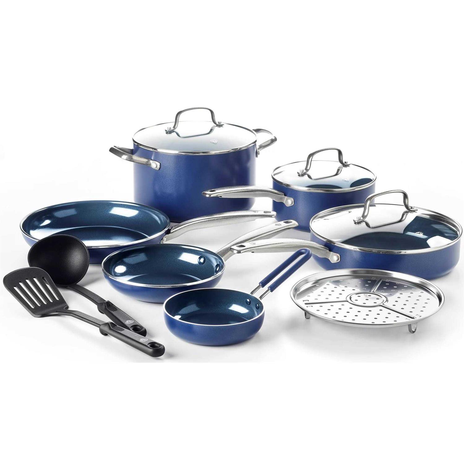 Blue Diamond 12-Piece Ceramic Cookware Set