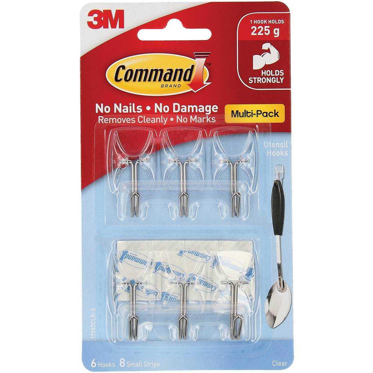 Command Clear Small Wire Hooks 17067CLR-6ES
