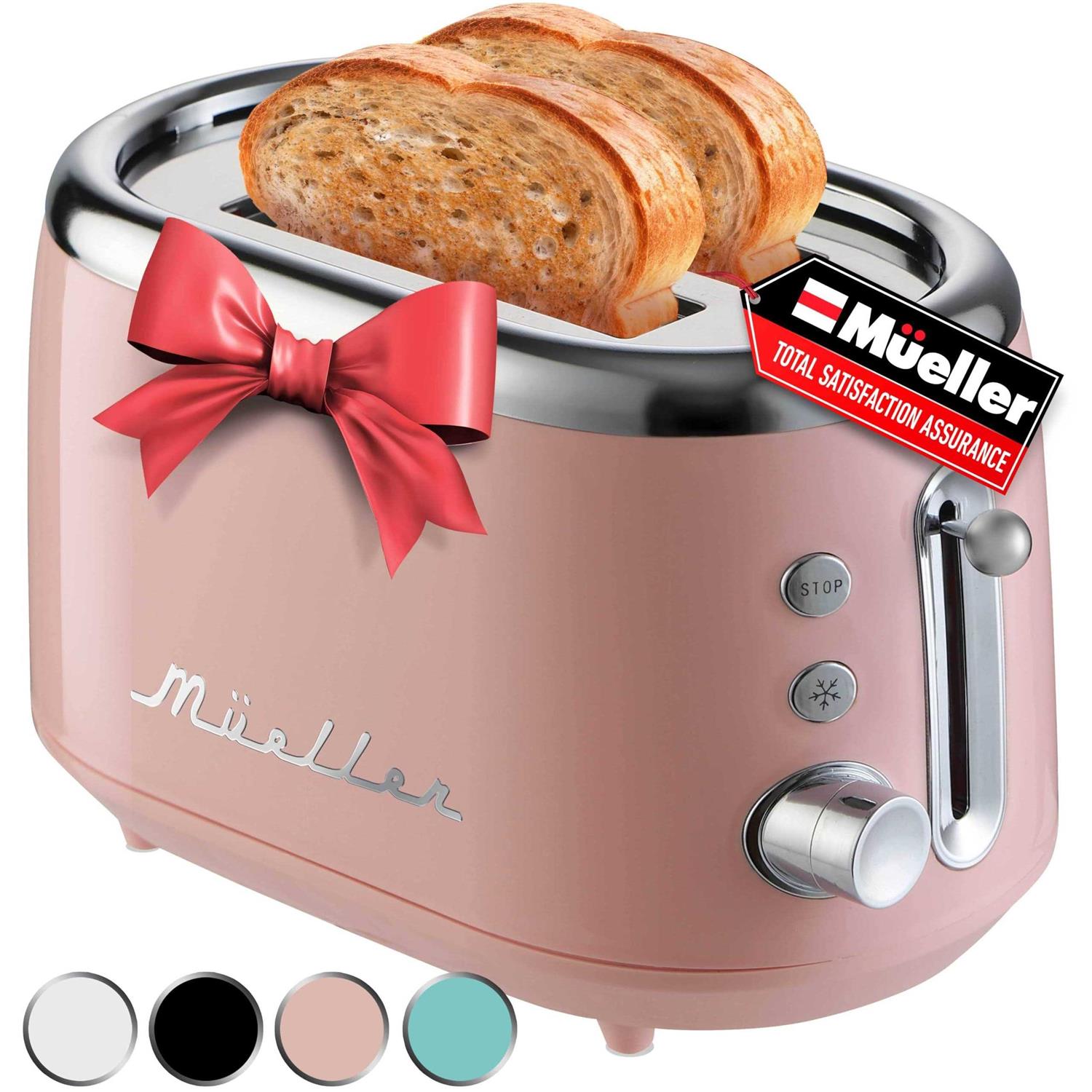 Mueller Retro Toaster 2 Slice with 7 Browning Levels and 3 Functions