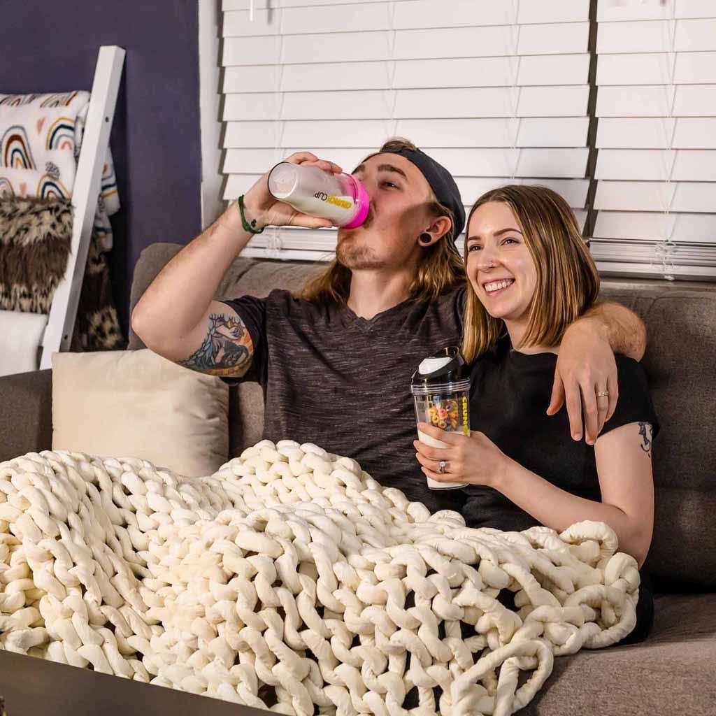 CrunchCup XL Portable Plastic Cereal Cup for Breakfast on The Go