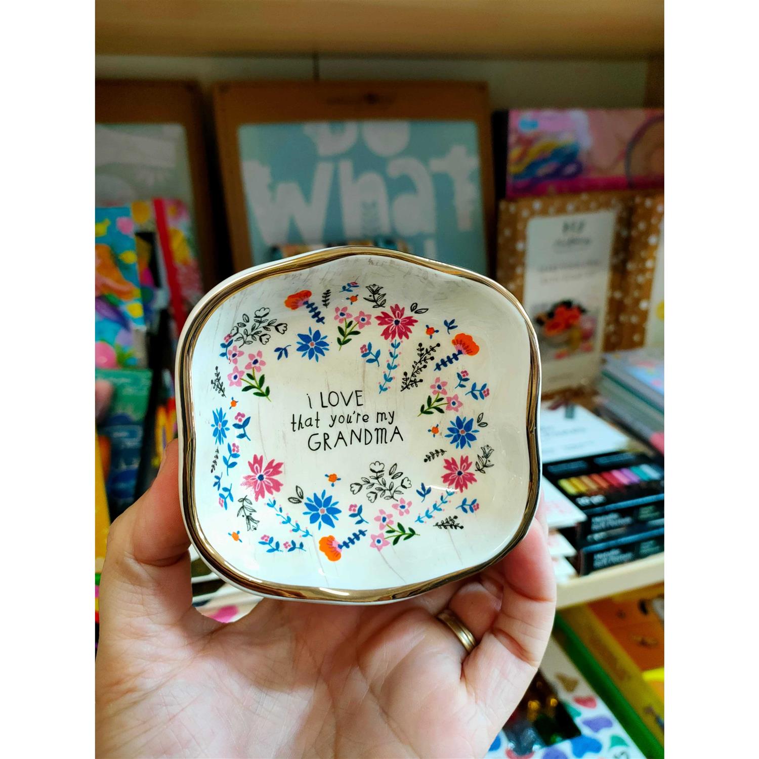 Natural Life Antiqued Trinket Bowl Grandma