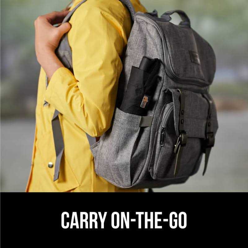 Gorilla Grip Windproof Compact Stick Umbrella for Rain, One-Click Automatic Open and Close