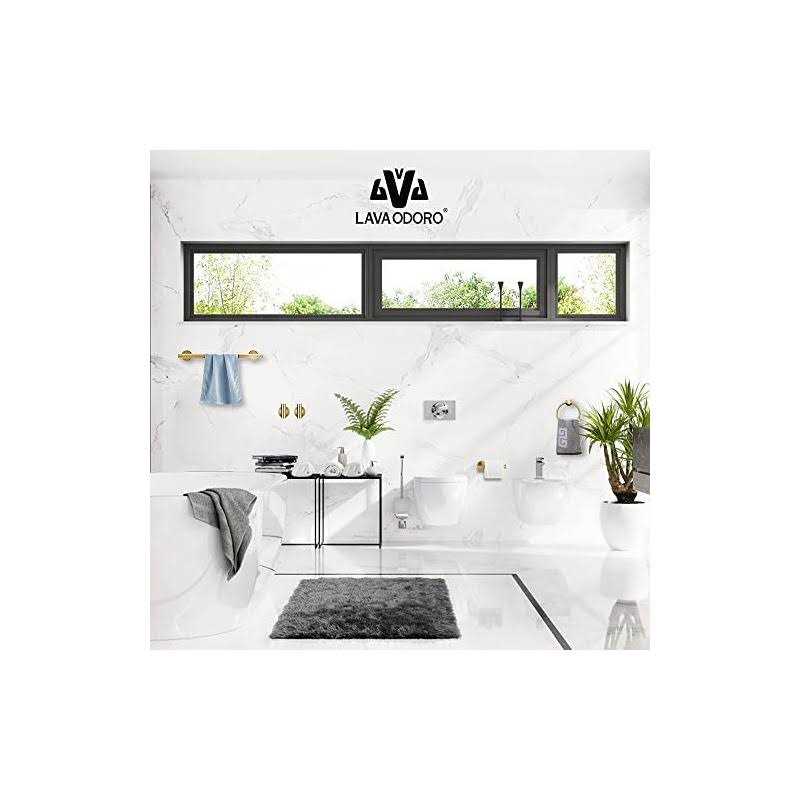 5-piece Brushed Gold Bathroom Hardware Accessories Set Lava Odoro Gold Towel Bar Holder Set Towel Rack Set Stainless Steel Wall Mounted LAVA-US-HBL-R009-SG