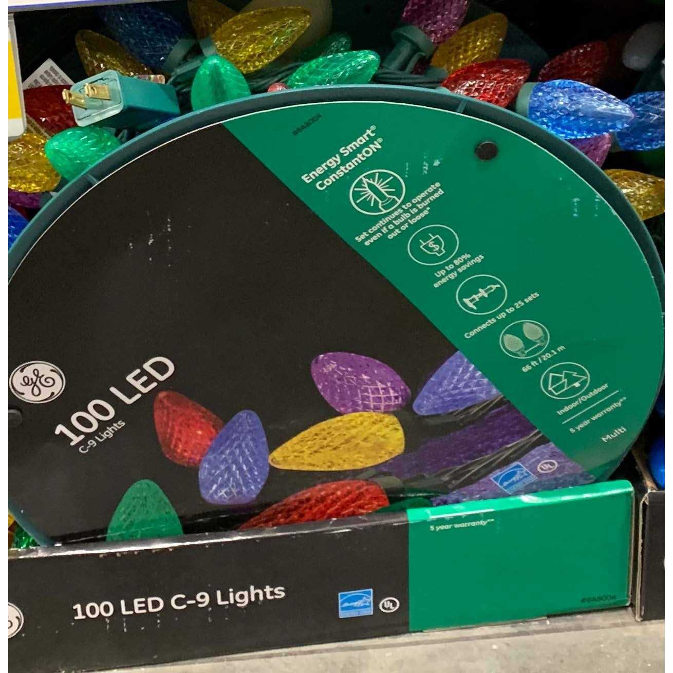 GE Energy Smart 100-Count 66-ft Multicolor LED Plug-In Christmas String Lights