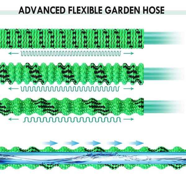 WeGuard 3/4 in. 100 ft. Expandable Garden Hose Flexible Water Hose with 10 Function Nozzle Durable 3750d Water Hose