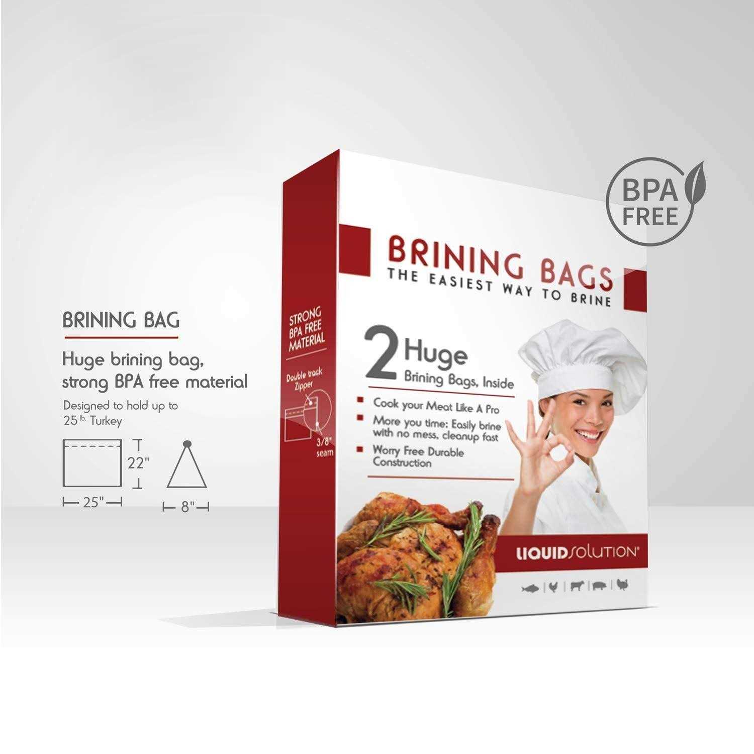 Pack of Two Extra Large Brining Bags Designed for Turkey
