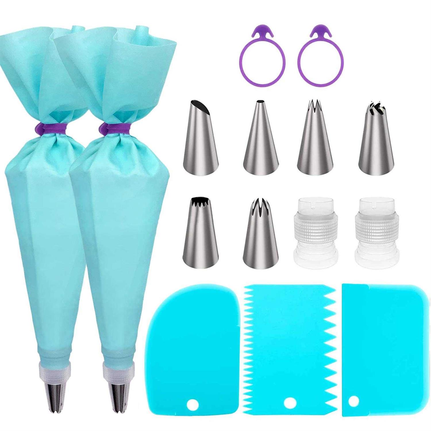 Piping Bags and Tips Set, Cake Decorating Supplies for Baking with Reusable Pastry Bags and Tips