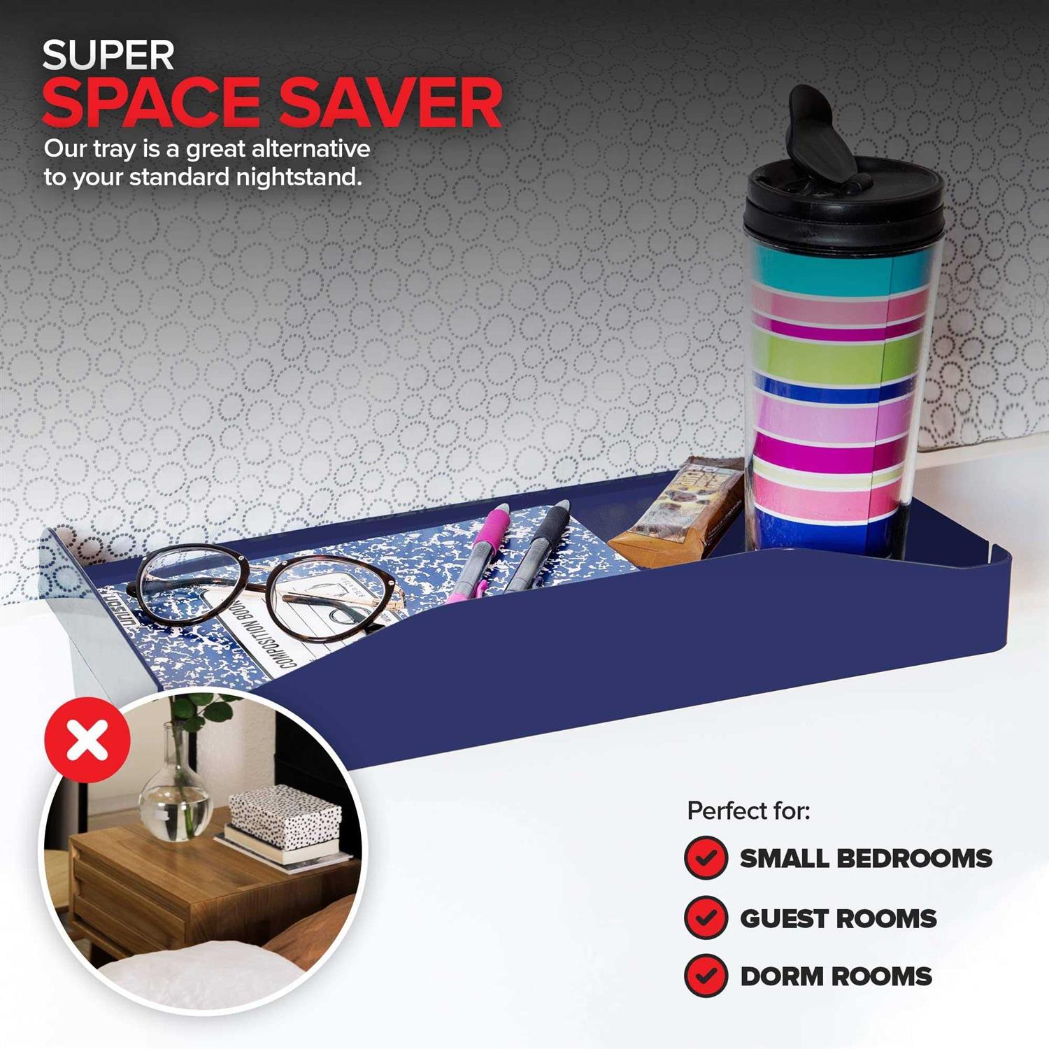 Modern Innovations Bedside Shelf for Bed College Dorm Room Bunk Bed Shelf for Top Bunk