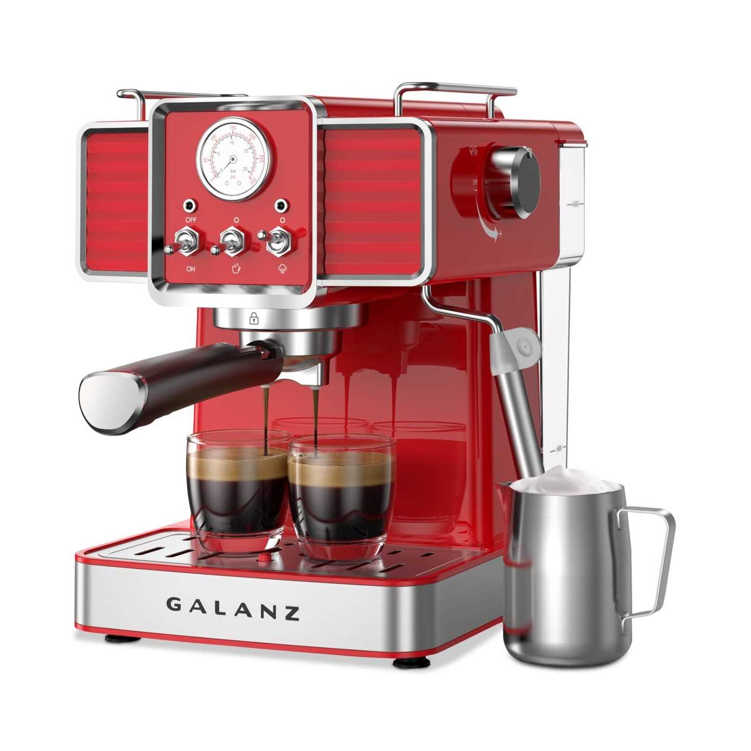 Retro Red 2-Cup Galanz Espresso Machine