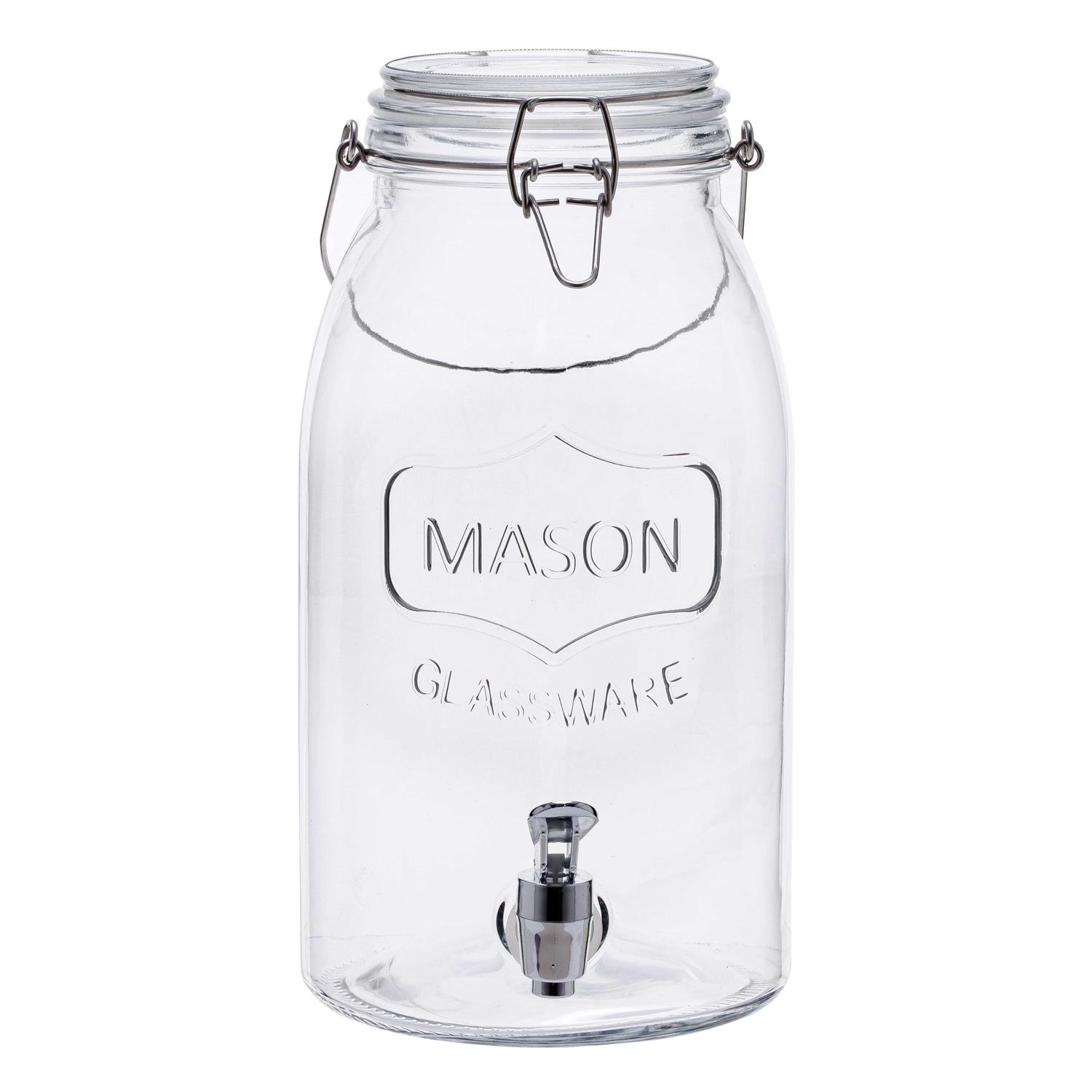 Mainstays Clear Glass Mason Sun Tea Beverage Dispenser Jar