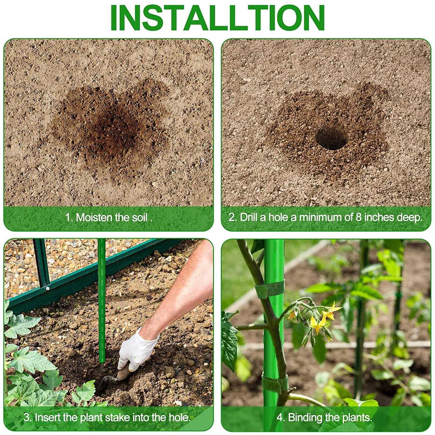 Waenlir Garden Stakes Sturdy Plant Sticks/Support