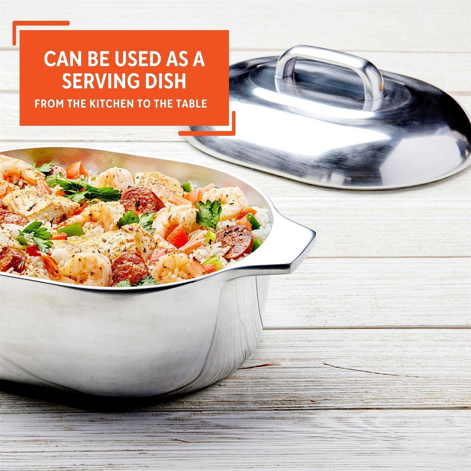 Imusa USA Heavy Duty Cajun Oval Cast Aluminum Roaster