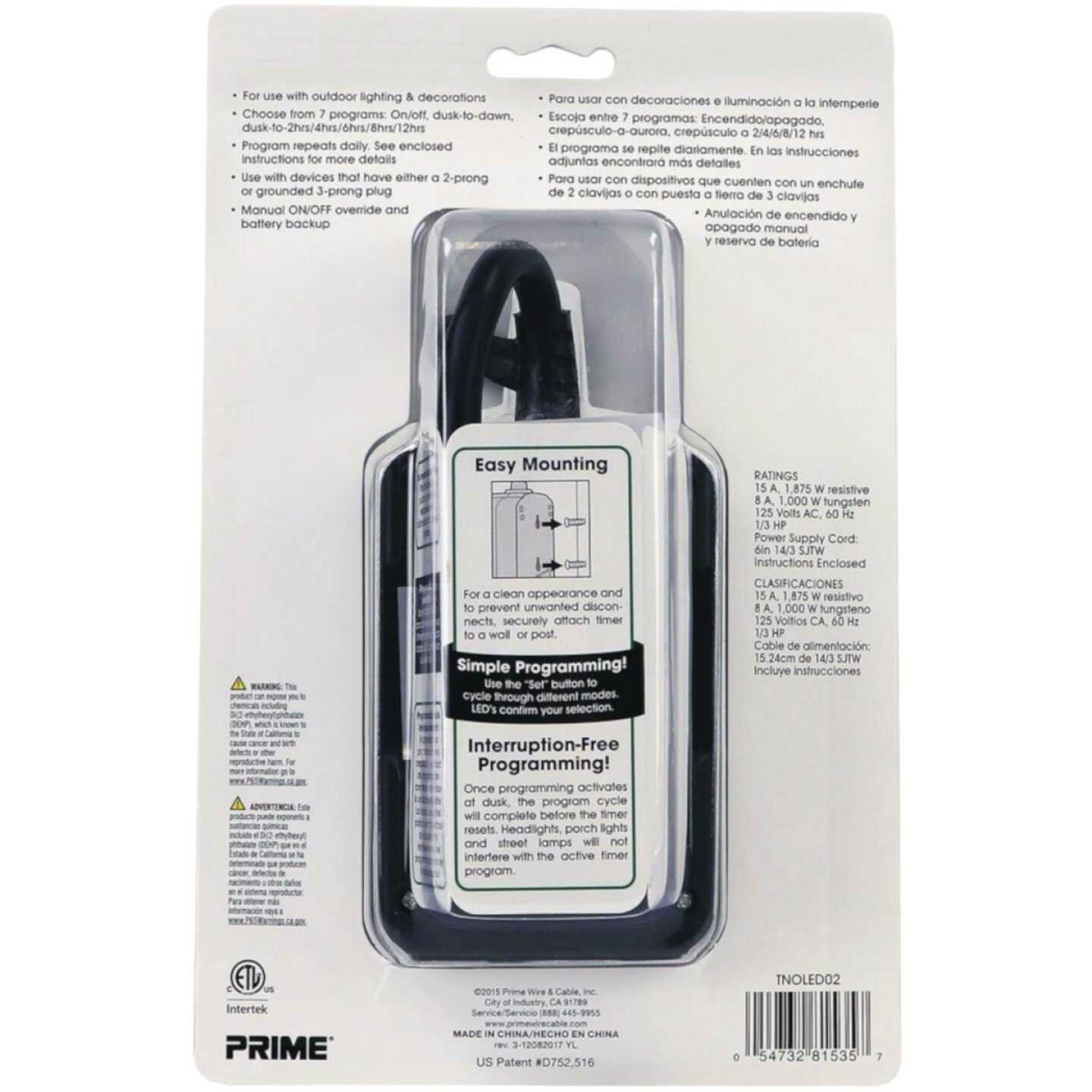 Prime Outdoor Countdown Timer Black