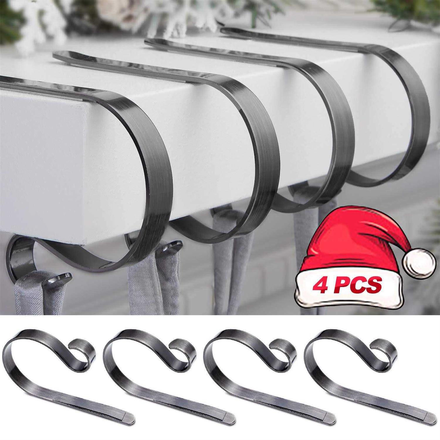 Christmas Stocking Holders For Mantle Set 4,protective Pads Christmas Stocking Holders For Fireplace Mantle,multi-uses Stocking Hooks For Mantle
