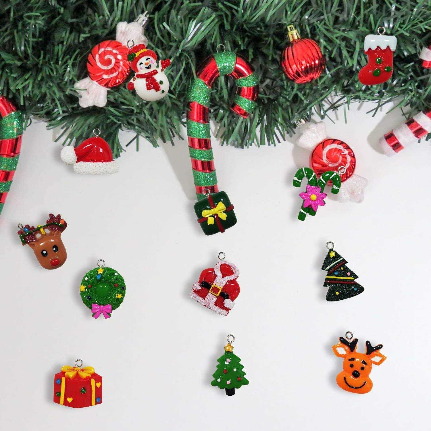 30pcs Christmas Mini Ornaments Small Resin Christmas Ornaments for Mini Christmas Tree Decorations