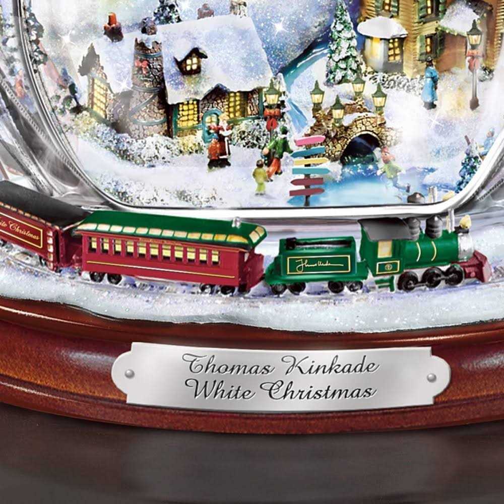 The Bradford Exchange Three Holiday Treasures in One! Light-Up Crystal Snowman Figurine by Thomas Kinkade10-inches