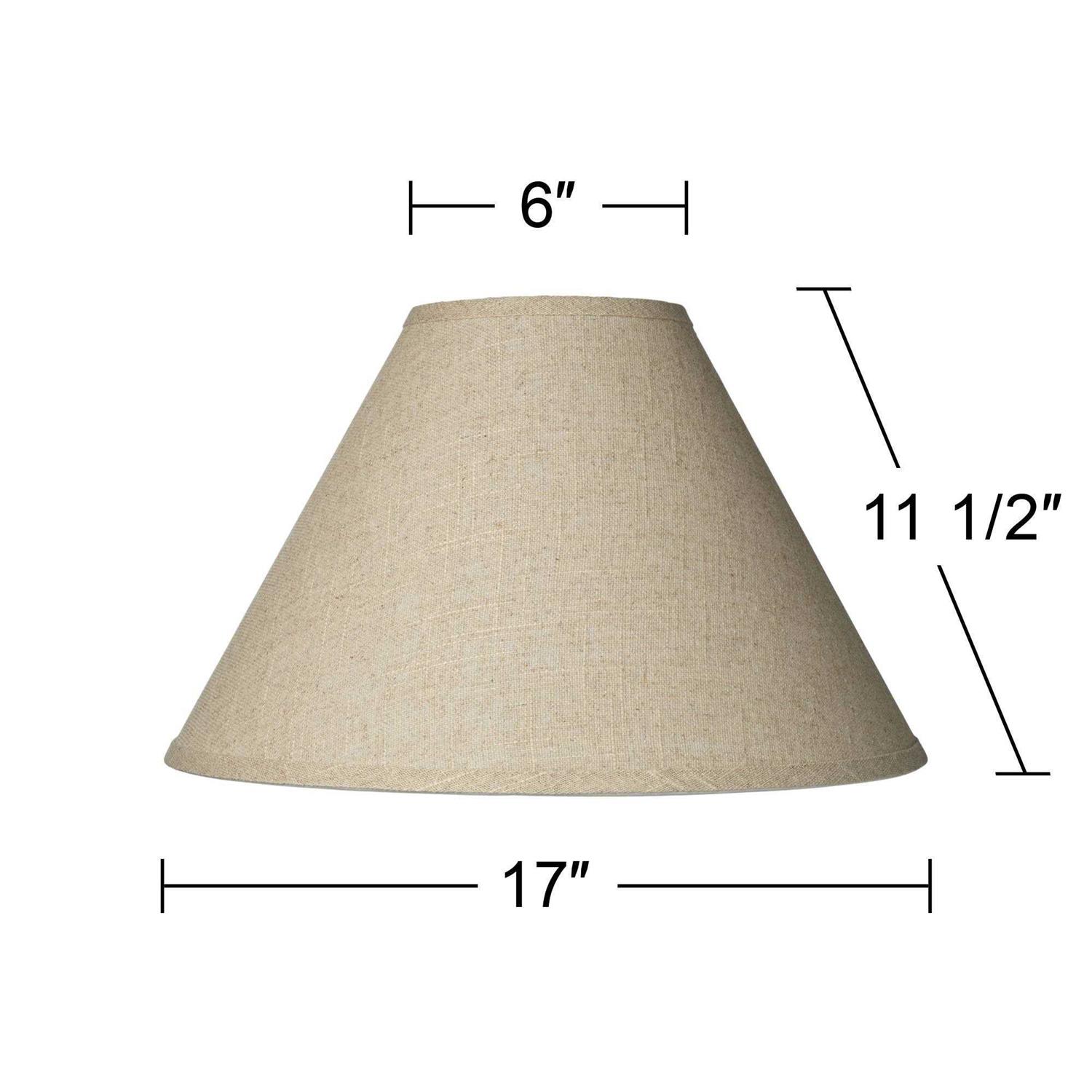 Springcrest Fine Burlap Empire Lamp Shade Top x Bottom x Slant Replacement with Harp and Finial