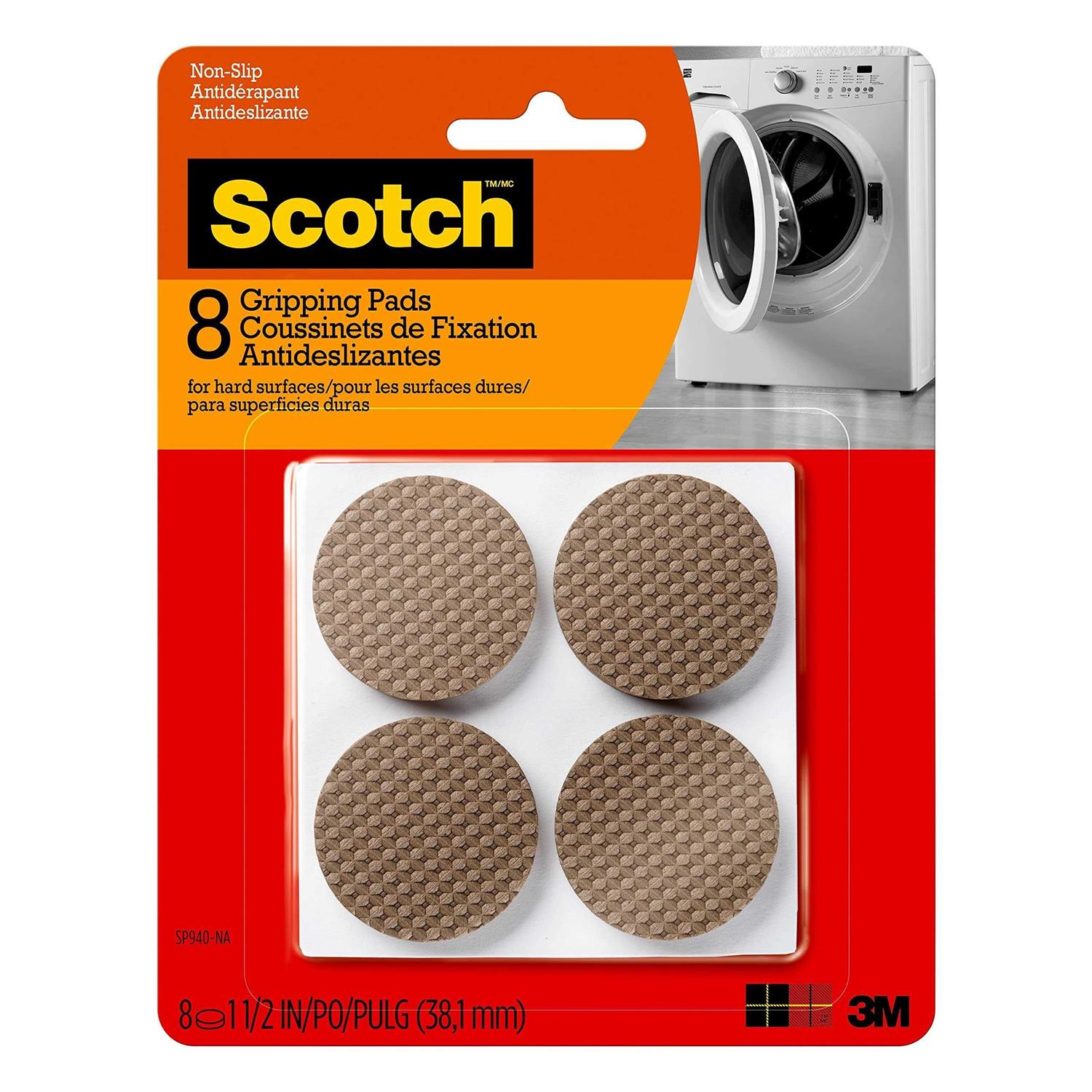 Scotch Gripping Pads 1.5 in. Diameter Brown