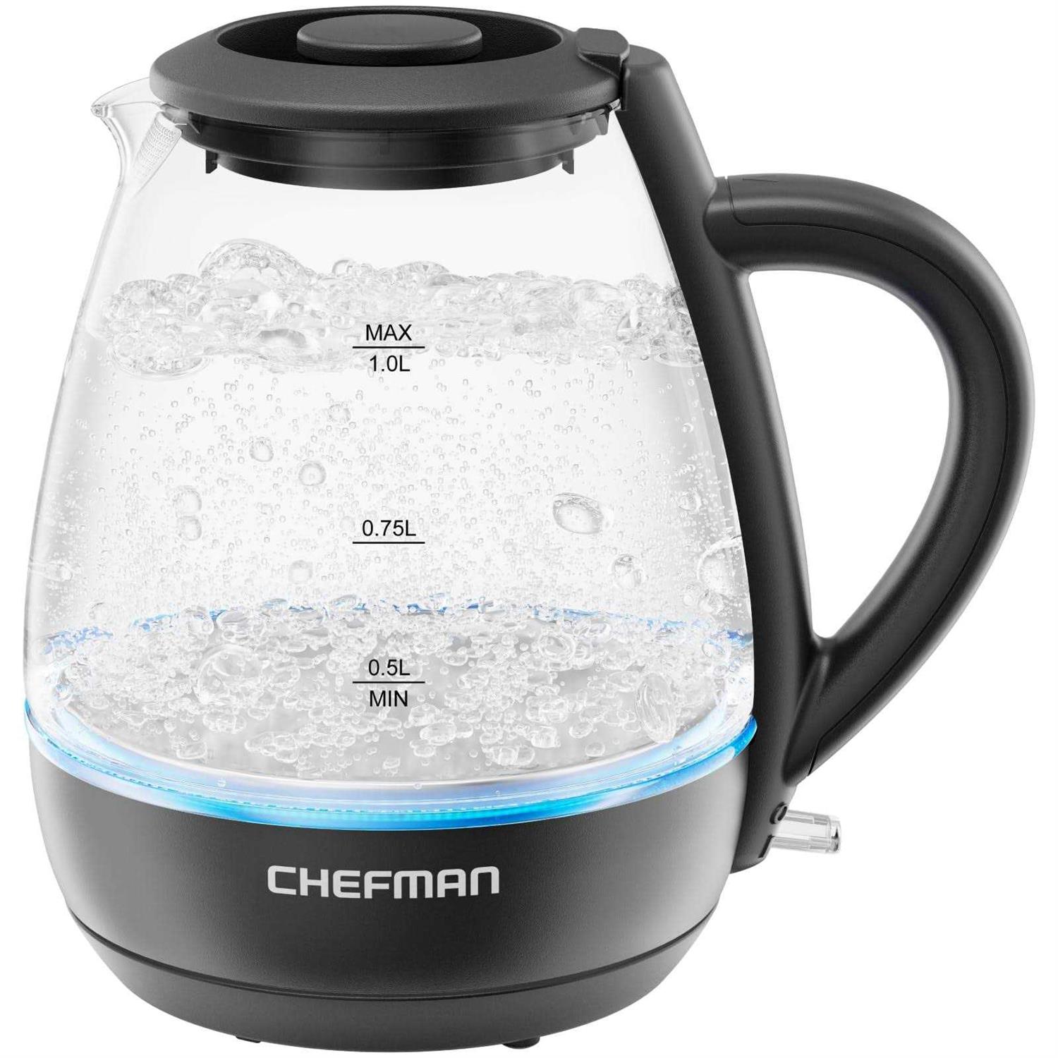 Chefman 1-liter Electric Glass Kettle