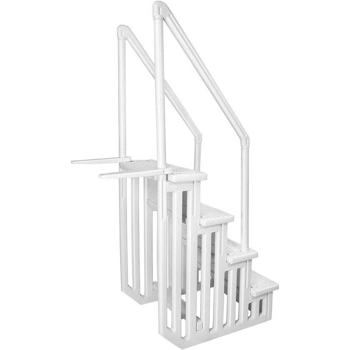 Xtremepowerus 32 inch Safety Step Above Ground Swimming Pool Ladder /w Handle Slip