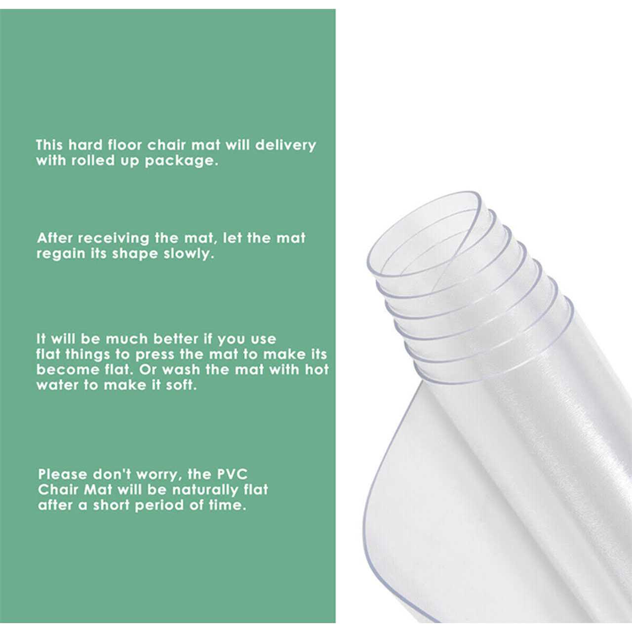 Costway 47&” x PVC Chair Floor Mat Home Office Protector