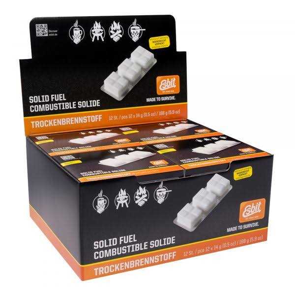 Esbit 1300-Degree Smokeless Solid 14g Fuel Tablets for Backpacking, Camping, and Emergency Prep