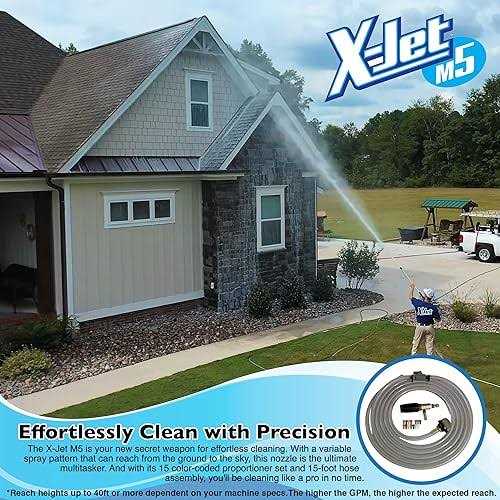 X-jet Kit GPM Adjustable Long-Range External Injection Variable Pressure Washing Nozzle