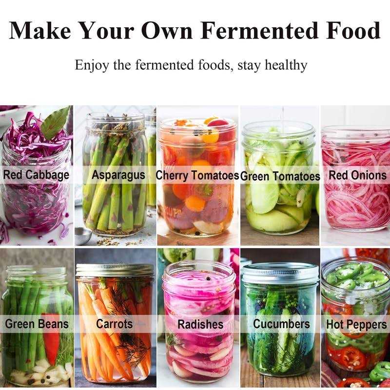 Fermentation Lids 6 Set Fermentation Kit for Wide Mouth Jars