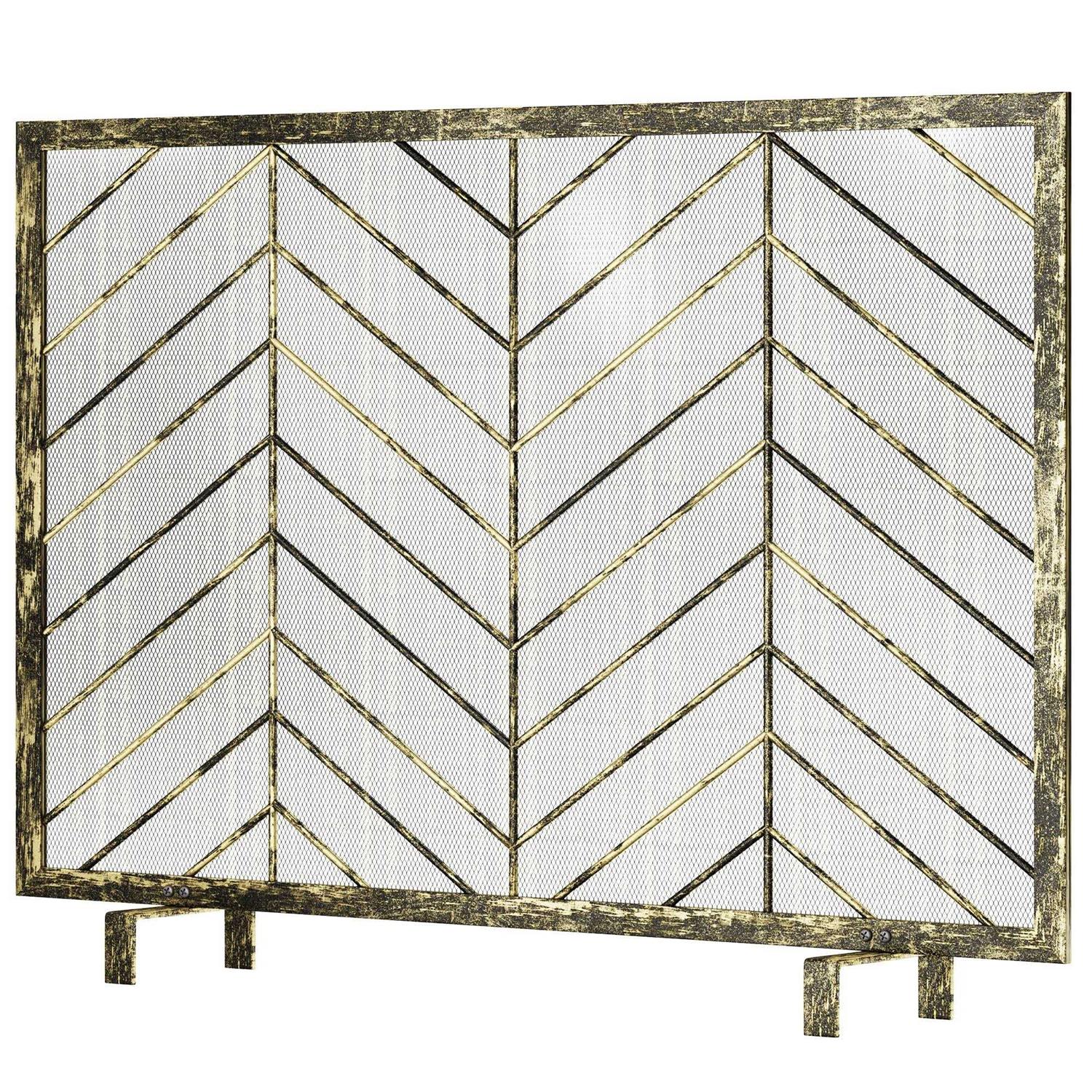 Modern Solid Wrought Iron Fireplace screen