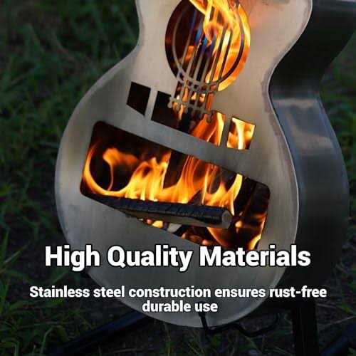 Portable Outdoor Solo Stove Fire Pit Brazier Personalize Wood Burning Smokeless Fireplace Stainless Steel Guitar Style Firepit with Carry Bag
