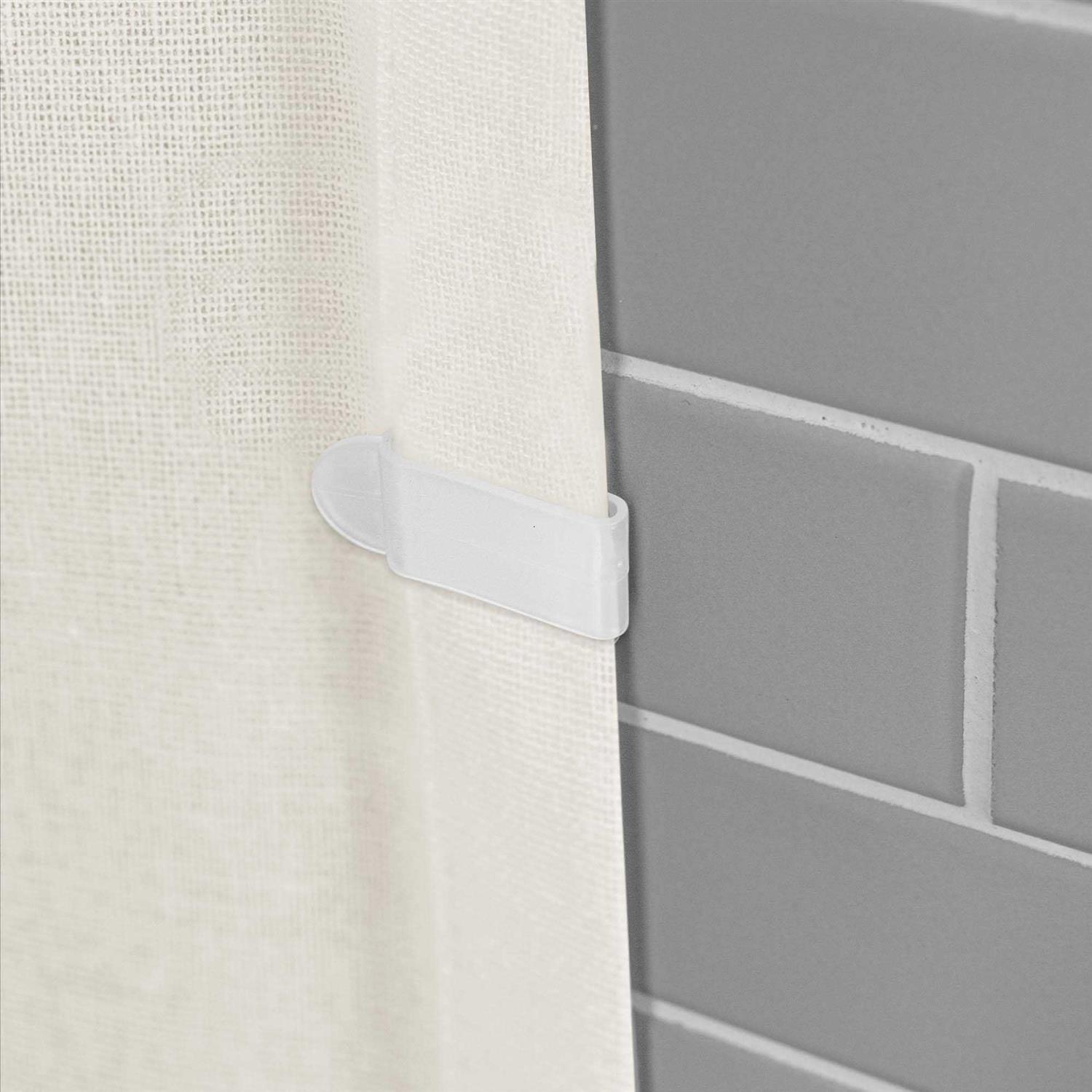 Zenna Home Recycled Cotton 100% Waterproof Fabric Shower Curtain Liner with Anti-Draft Clips