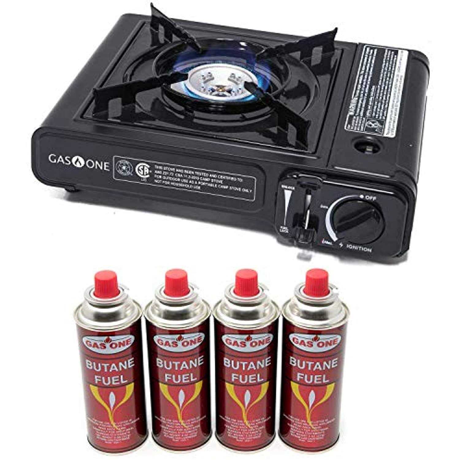 Gas One Butane Gas Stove with 4 Fuel Canister Catridge