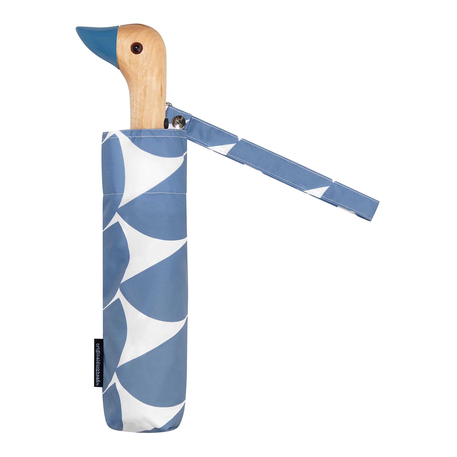 Blue Geometric Print Duckhead Umbrella