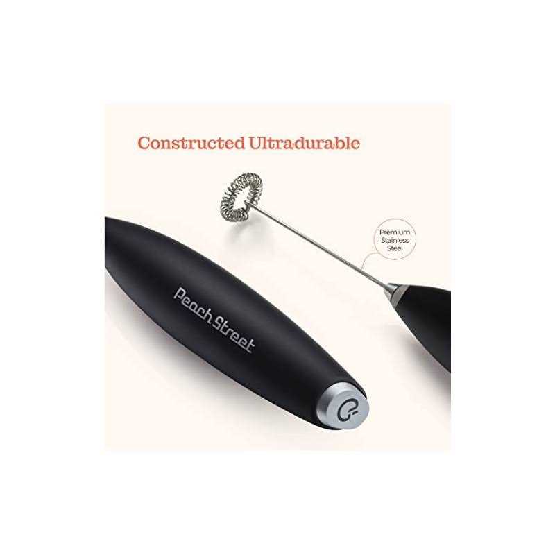 Powerful Handheld Milk Frother Mini Milk Foamer Battery Operated Stainless Steel Drink Mixer for Coffee