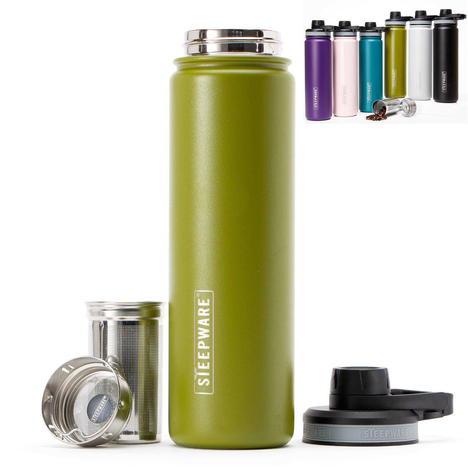 The Tea Spot Everest Tea Tumbler Travel Bottle with Tea Infuser for loose leaf Tea or iced coffee