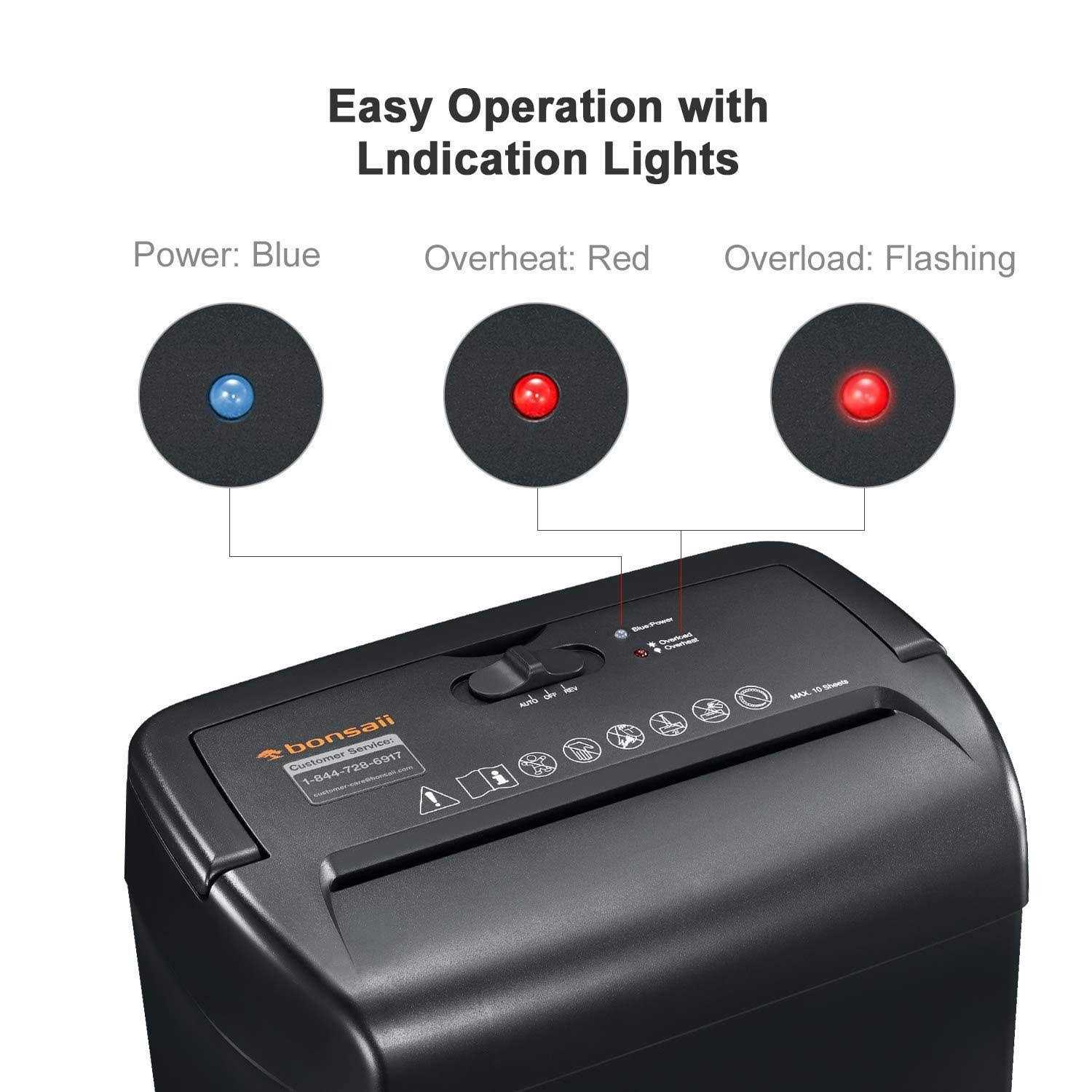 Bonsaii 10-Sheet Cross-Cut Paper Shredder Credit Card Shredders for Home Office