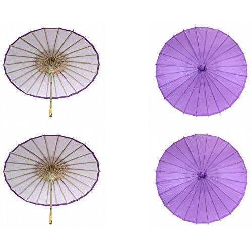 Koyal Wholesale 32-Inch Paper Parasol 4-Pack Umbrella for Wedding