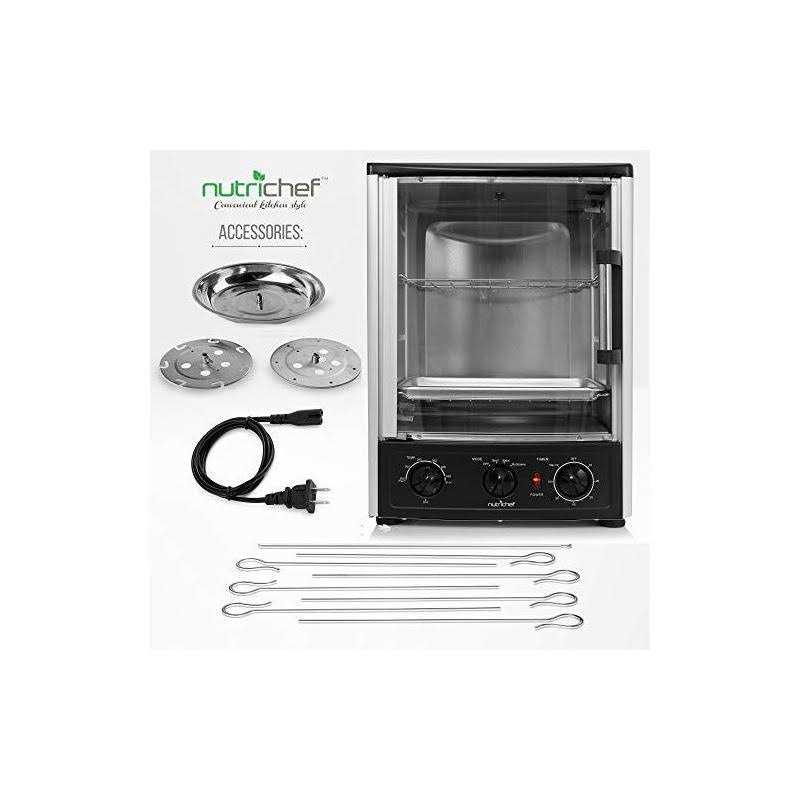 Nutrichef Upgraded Multi-Function Rotisserie Oven Vertical Countertop Oven with Bake